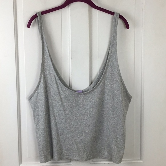 Savage X Fenty Cropped Knit Tank Top Scoop Neck Plus Size 3X Gray - Picture 1 of 5